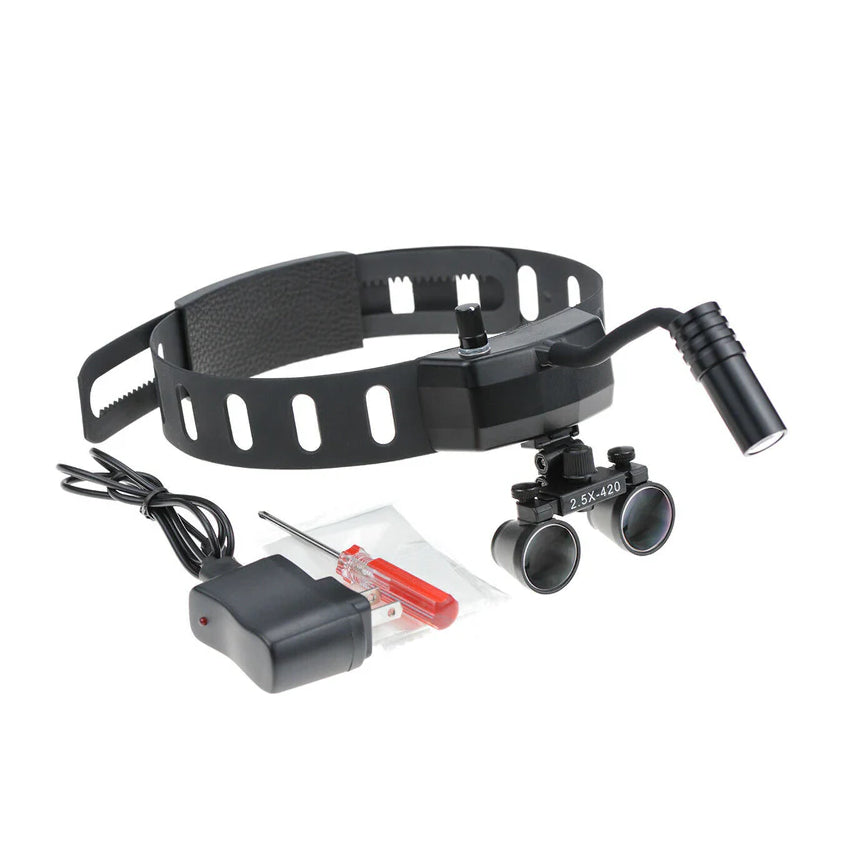 YUYO 5W Dental LED Surgical Headlight + 2.5X Binocular Loupes Magnifier