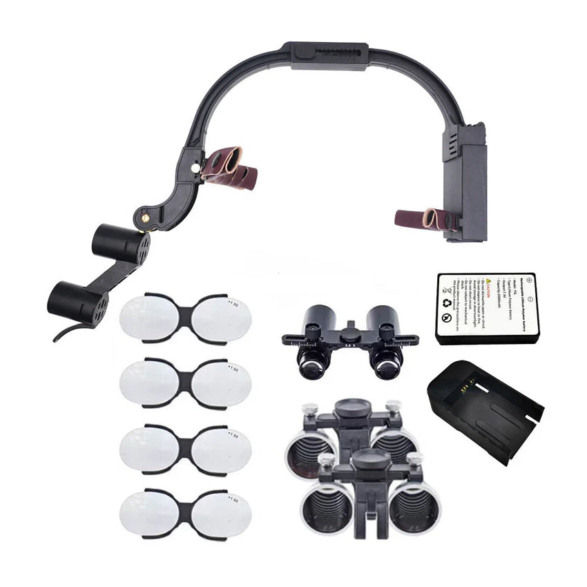 5X / 6X Dental Binocular Loupe with Presbyopic glasses + 5W LED Headlight