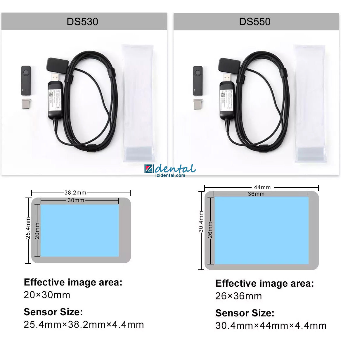 Dental Digital Sensor DS530/DS550 Dental RVG Imaging System, IP68 Waterproof