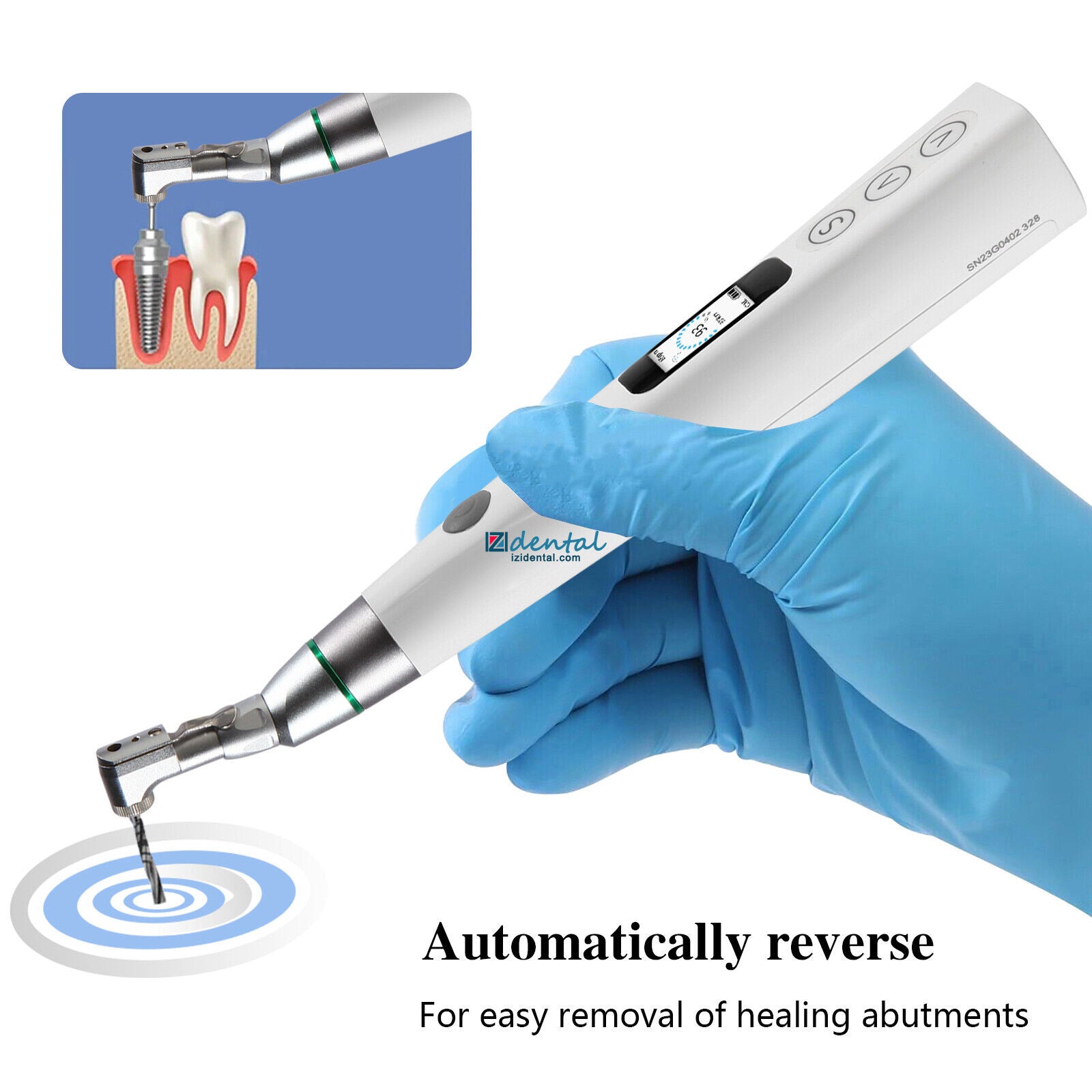 Dental Electric Universal Implant Torque Wrench Handpiece Kit (Max 35N.cm / Latch Chuck)