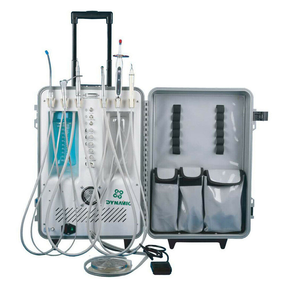 Dynamic DU893 Portable Mobile Dental Unit With Compressor + Ultrasonic Scaler + LED Curing Light