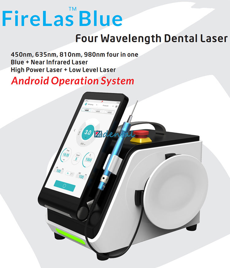 Gigaalaser FireLas Blue Dental GaAlAs Diode Laser 635nm/445nm/810nm/970nm (200mW+3W+7W+10W)