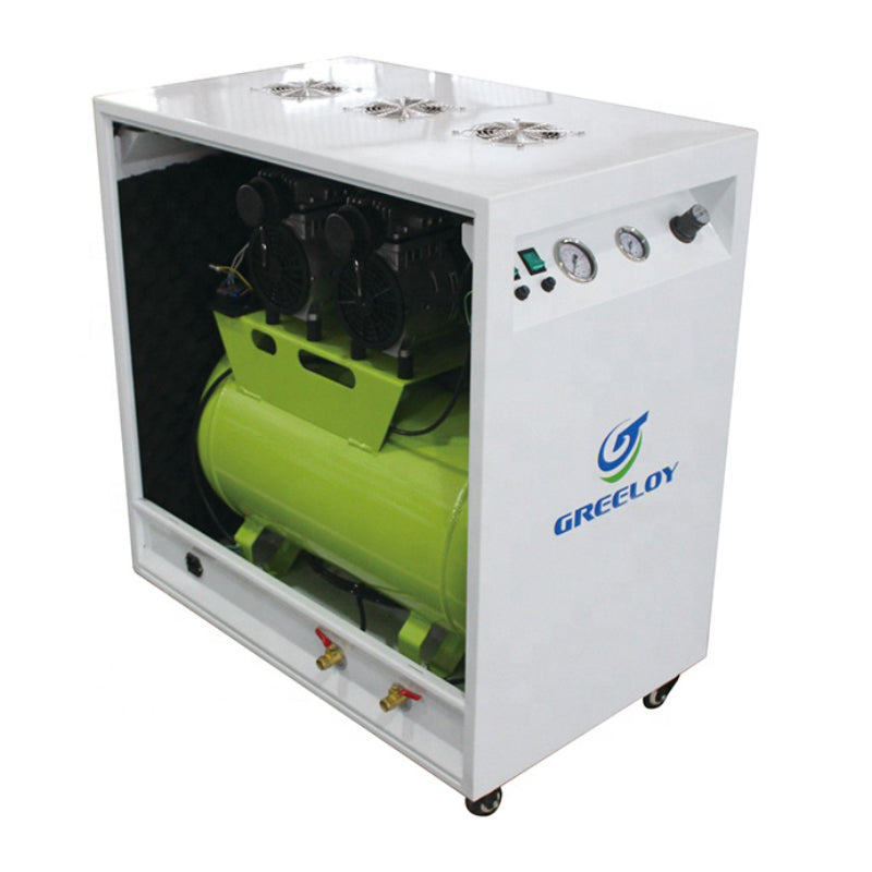 Greeloy GA-82X 1600W Oilless Dental Air Compressor With Silent Cabinet