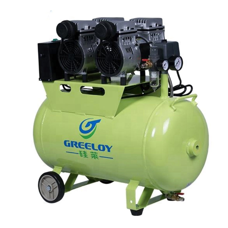 Greeloy GA-82 2HP Oilless Dental Air Compressor Double Motor