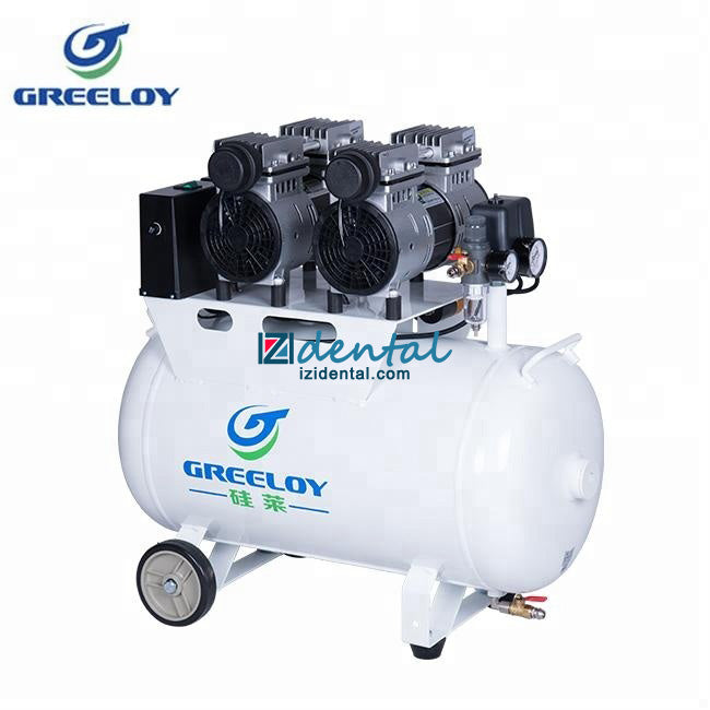 Greeloy GA-82 2HP Oilless Dental Air Compressor Double Motor