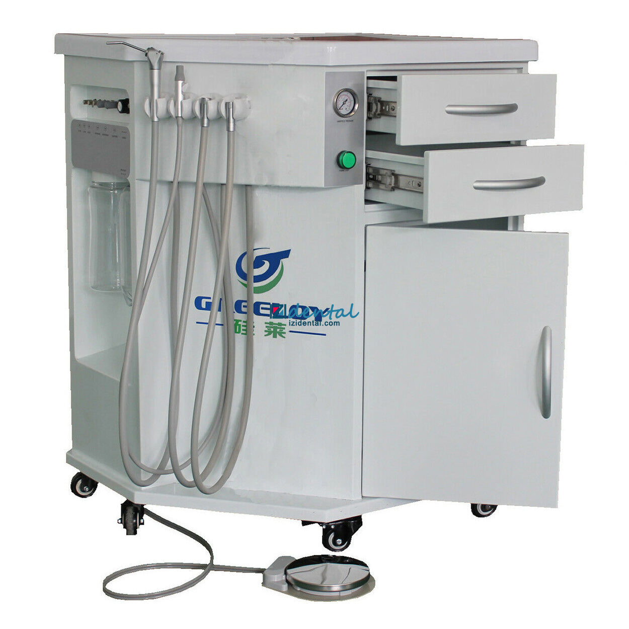 GREELOY P211 Mobile Dental Delivery Unit Dental Cabinets Carts With Compressor