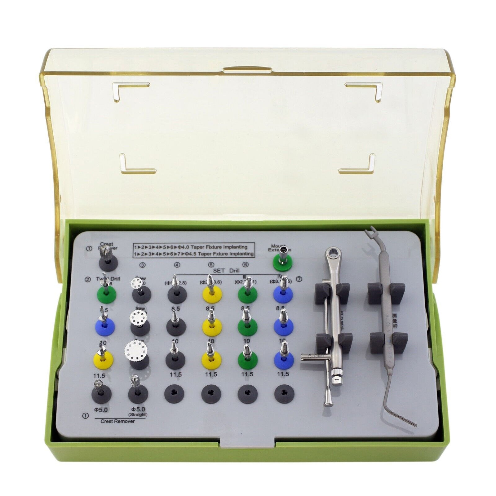 Dental Implant ESSET Kit (Easy Safe Stable Expanding &amp; Tapping Kit) With Torque Wrench + Depth Gauge