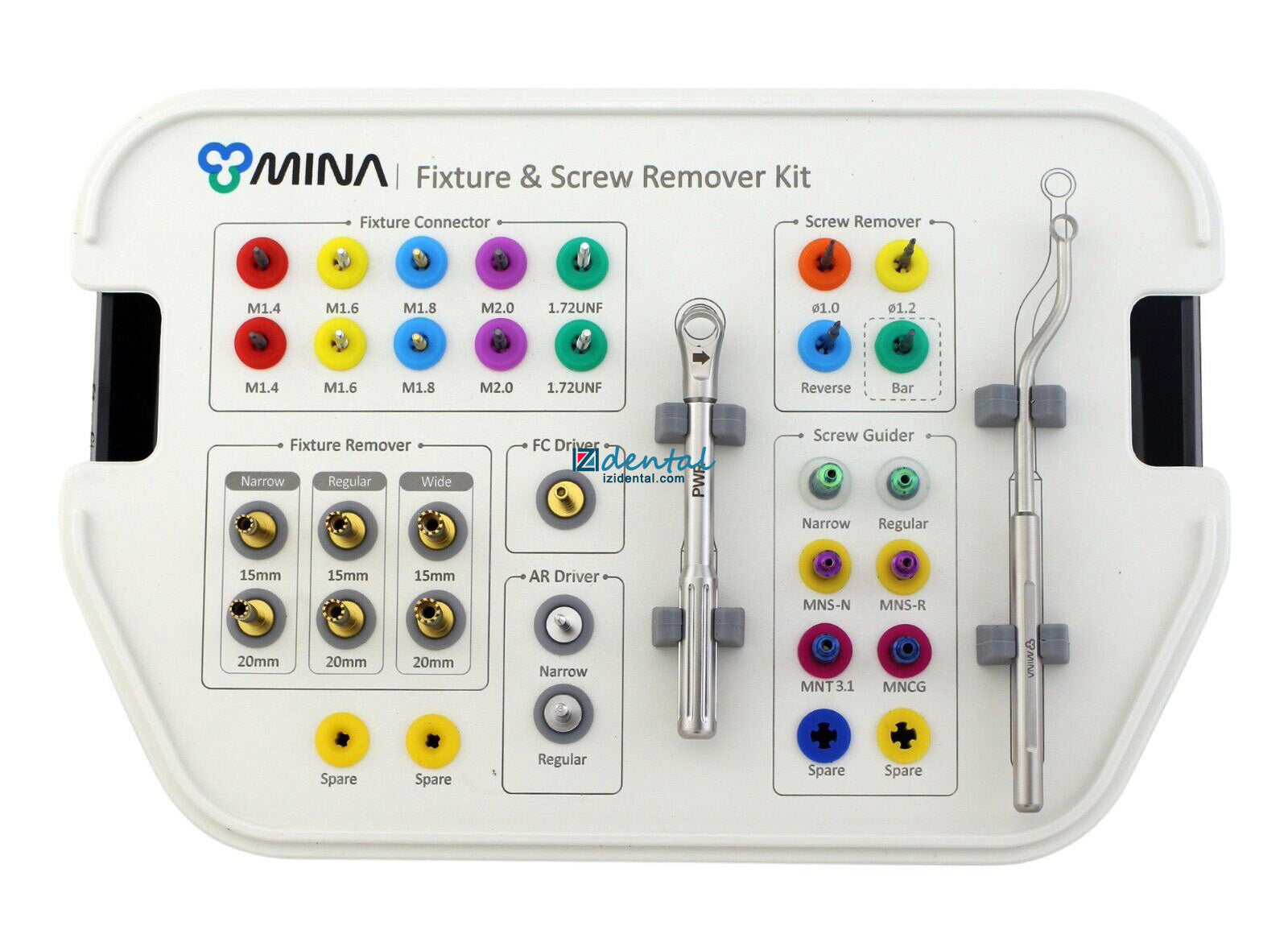 MINA Dental Implant Fixture &amp; Fractured Screw Removal Kit