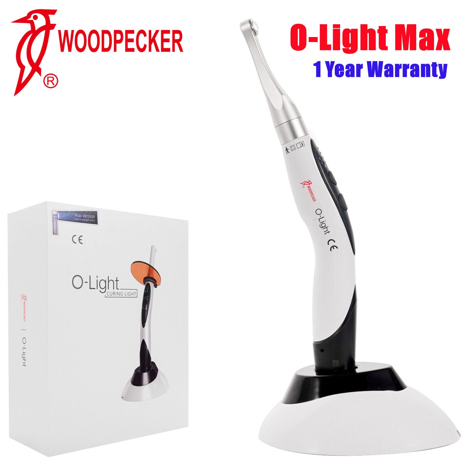 Woodpecker O-Light Max Dental LED Curing Light 1 Sec Cure Lamp Metal Head