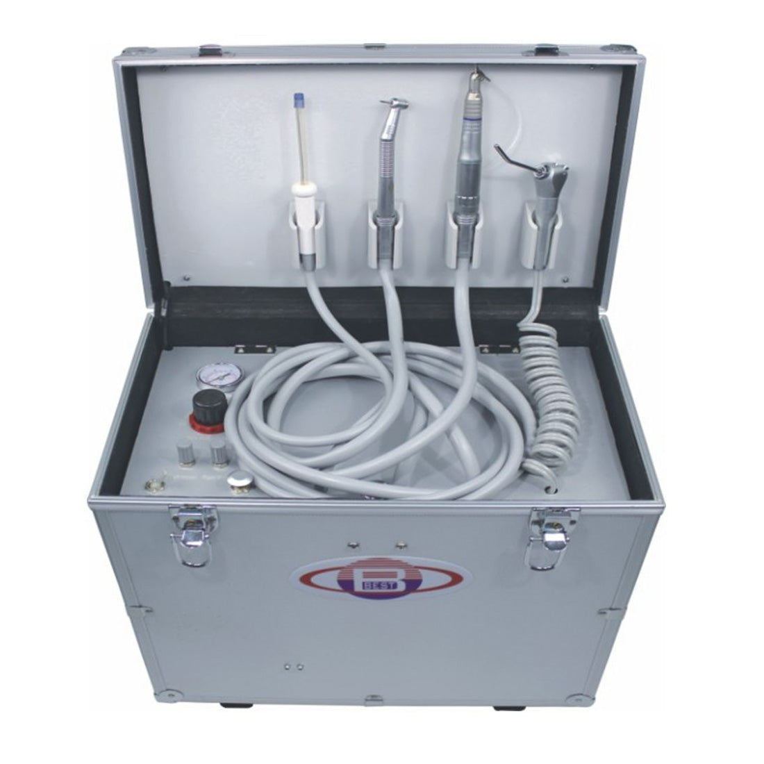 BEST BD402 Portable Dental Unit With Air Compressor +Suction System + Dental Air Syringe